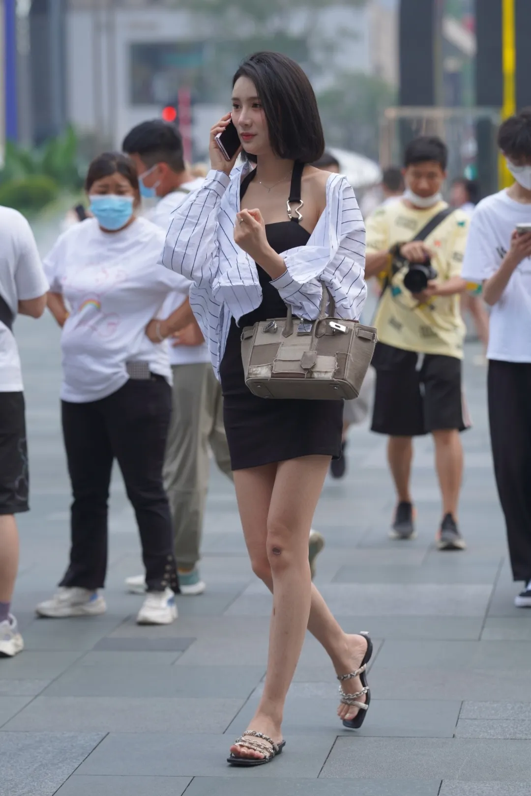[街拍裙装系列] 优雅黑色包臀裙[82P985MB]